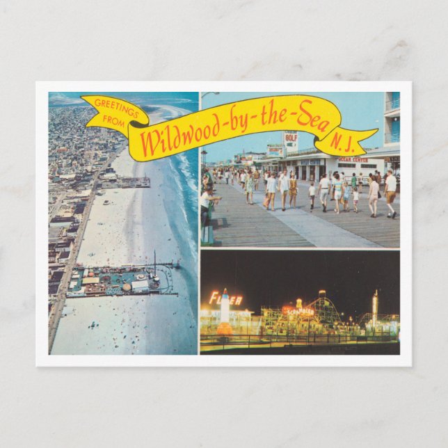 Carte Postale Salutations de Wildwood by the Sea, New Jersey (Devant)