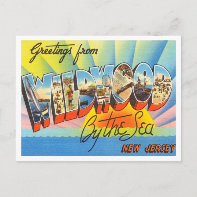 Carte Postale Salutations de Wildwood by the Sea, New Jersey (Devant)