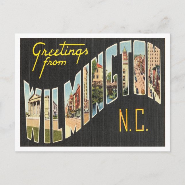 Carte Postale Salutations de Wilmington, Caroline du Nord Voyage (Devant)