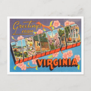 Carte Postale Salutations de Winchester, Vintage voyage de Virgi