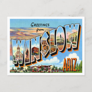 Carte Postale Salutations de Winslow, Vintage voyage de l'Arizon