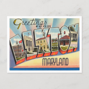 Carte Postale Salutations d'Elkton, Vintage voyage du Maryland
