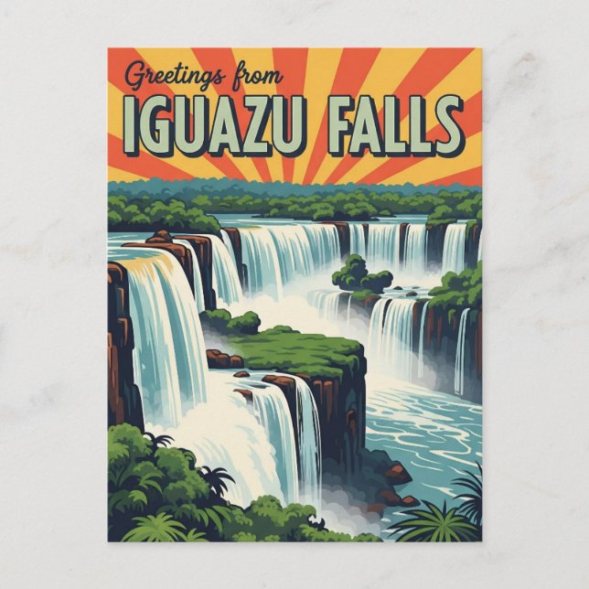 Carte Postale Salutations des chutes Iguazu (Devant)