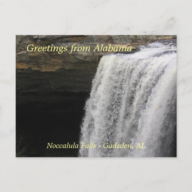 Carte Postale Salutations des chutes Noccalula (Devant)
