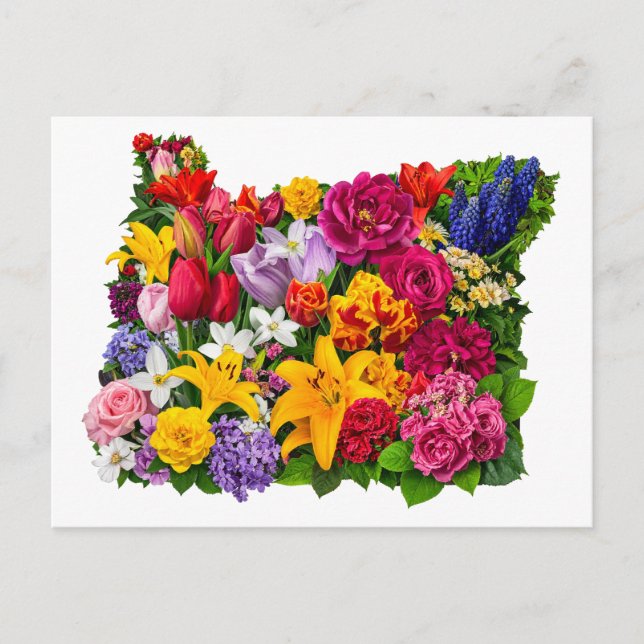 Carte Postale Salutations des fleurs de l'Oregon en fleurs (Devant)