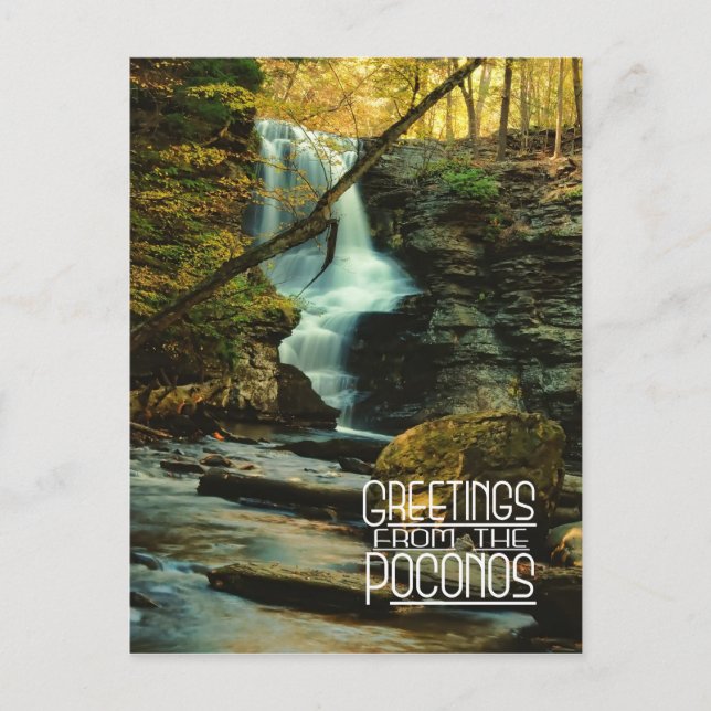 Carte Postale Salutations des Poconos ! Fulmer Falls (Devant)