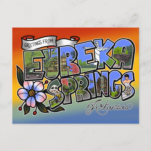 Carte Postale Salutations d'Eureka Springs (Devant)