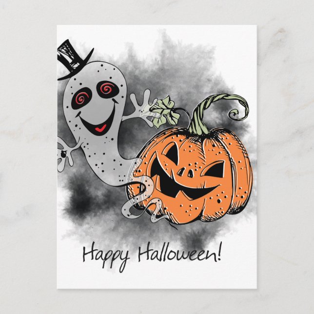 Carte Postale Salutations d'Halloween (Devant)