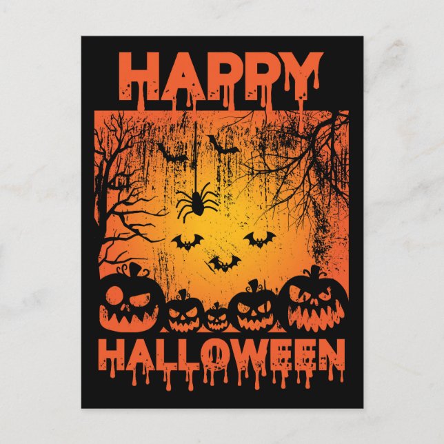 Carte Postale Salutations d'Halloween (Devant)