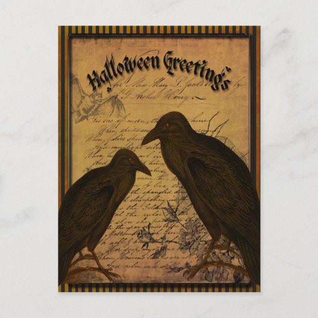 Carte Postale Salutations d'Halloween - Corneilles (Devant)
