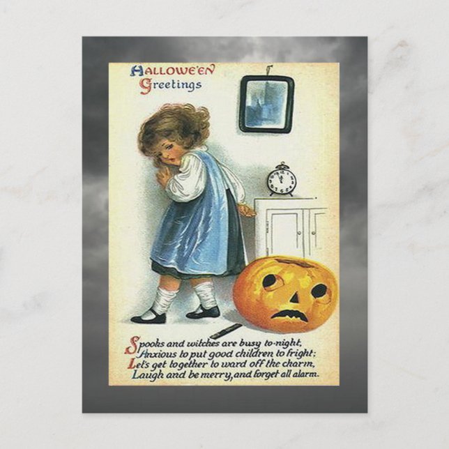 Carte Postale Salutations d'Halloween vintage (Devant)