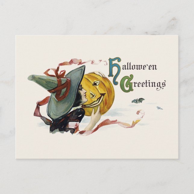 Carte Postale Salutations d'Halloween Witchy (Devant)