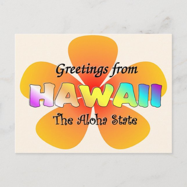 Carte Postale Salutations d'Hawaii (Devant)