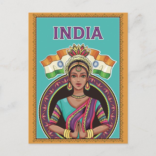 Carte Postale Salutations d'Inde (Devant)