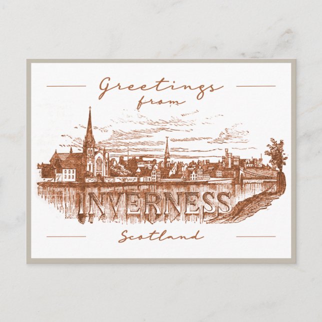 Carte Postale Salutations d'Inverness, Scotland Travel Postcard (Devant)