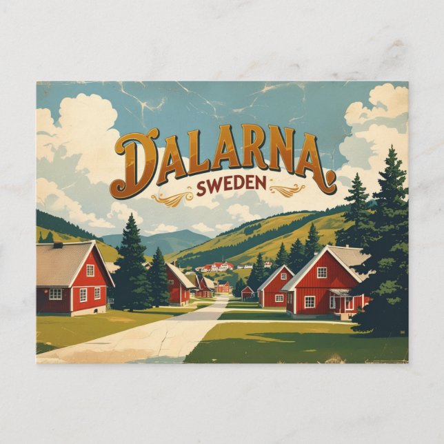Carte Postale Salutations Dlarna Suède (Devant)