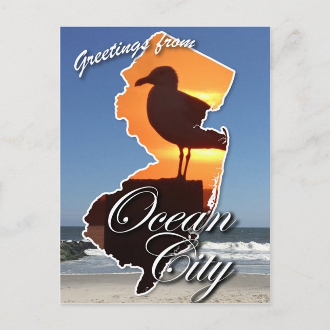 Carte Postale Salutations d'Ocean City, NJ (Devant)