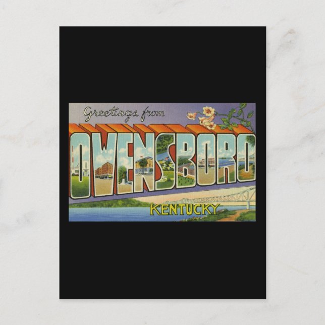 Carte Postale Salutations d'Owensboro Kentucky (Devant)