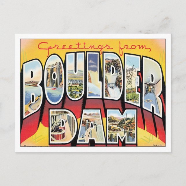 Carte Postale Salutations Du Boulder Dam Nevada (Devant)
