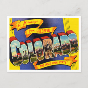 Carte Postale Salutations du Colorado, The Mile High State