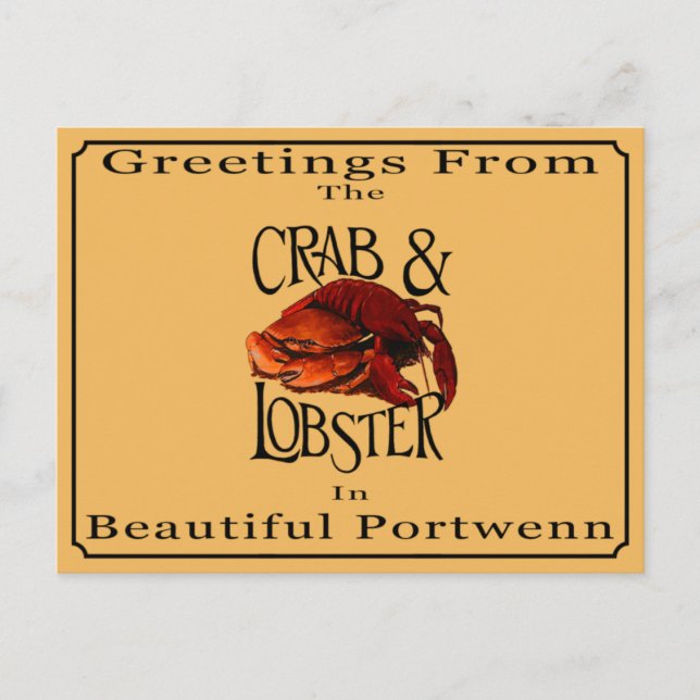 Carte Postale Salutations du crabe et du homard (Devant)