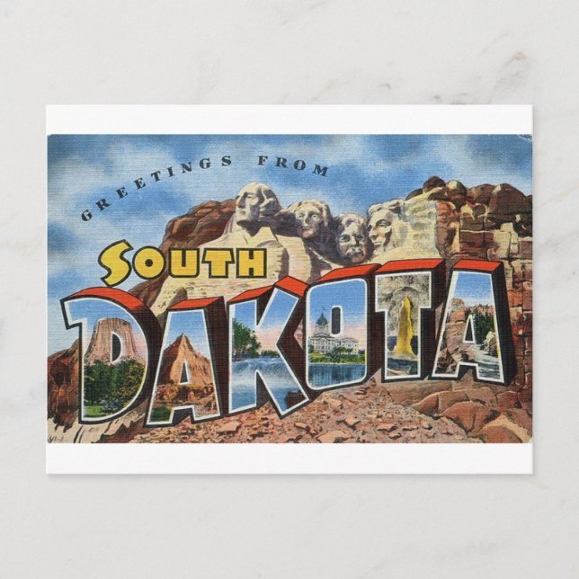 Carte Postale Salutations Du Dakota Du Sud (Devant)