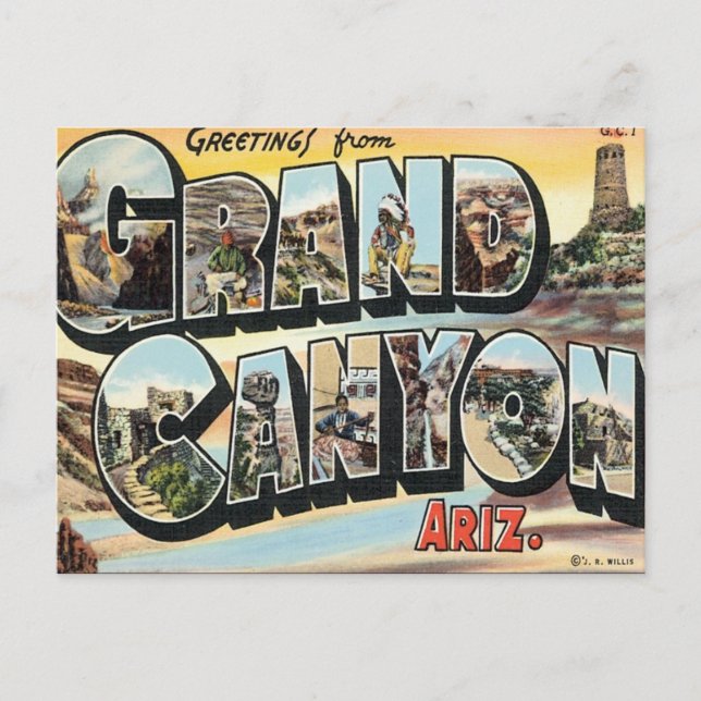 Carte Postale Salutations du Grand Canyon Arizona (Devant)