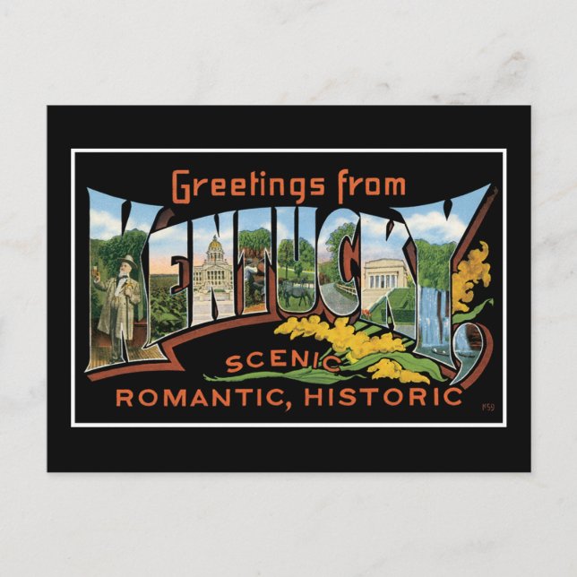 Carte Postale Salutations du Kentucky ! (Devant)