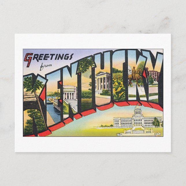 Carte Postale Salutations du Kentucky (Devant)