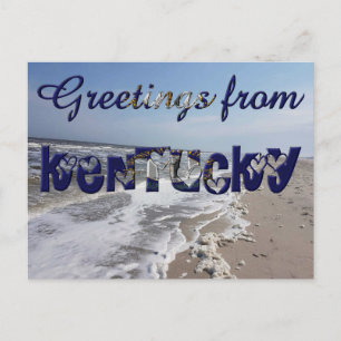 Carte Postale Salutations du Kentucky State Flag Hearts USA