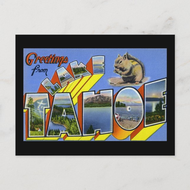 Carte Postale Salutations du lac Tahoe (Devant)