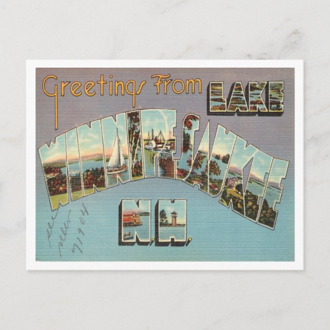 Carte Postale Salutations du lac Winnipesaukee, New Hampshire (Devant)