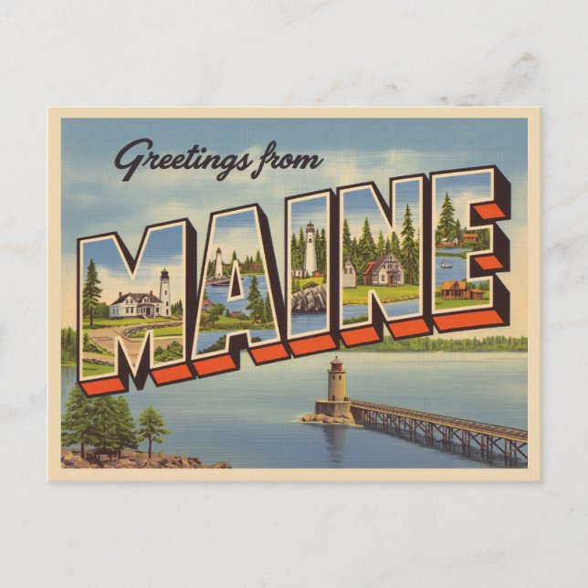 Carte Postale Salutations du Maine (Devant)