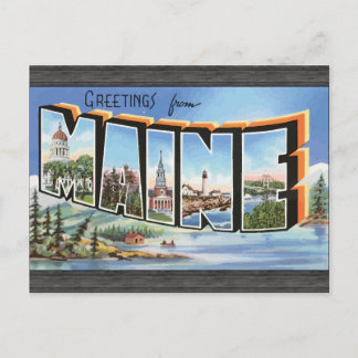 Carte Postale Salutations Du Maine, Vintage