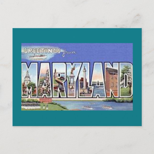 Carte Postale Salutations du Maryland (Devant)