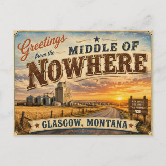 Carte Postale Salutations du milieu de nulle part Glasgow Mt.