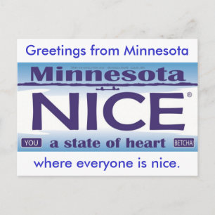 Carte Postale Salutations du Minnesota NIce