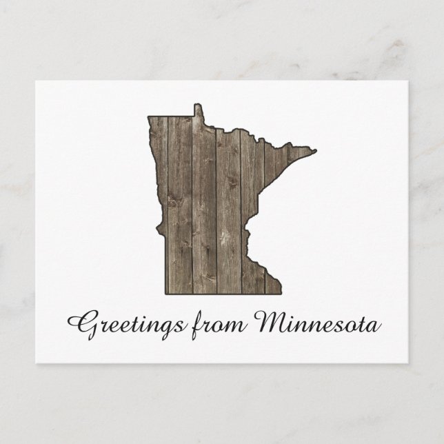 Carte Postale Salutations Du Minnesota Pays Bois Rustique (Devant)