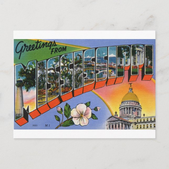 Carte Postale Salutations Du Mississippi (Devant)