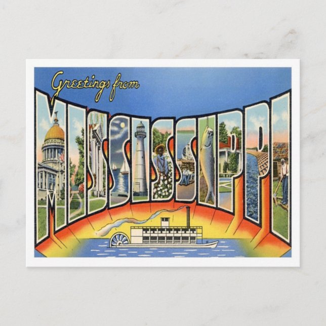 Carte Postale Salutations Du Mississippi (Devant)