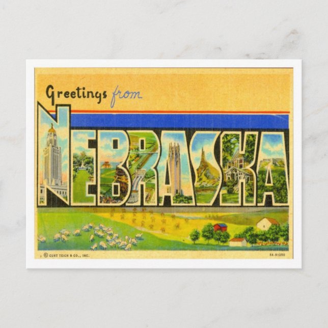 Carte Postale Salutations Du Nebraska (Devant)