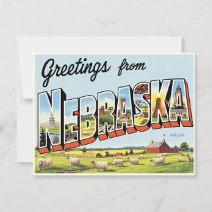 Carte Postale Salutations du Nebraska Vintage
