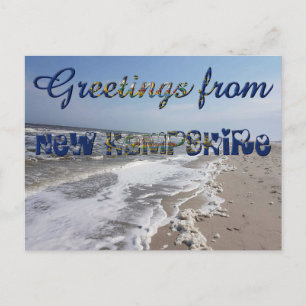 Carte Postale Salutations du New Hampshire State Flag Hearts USA