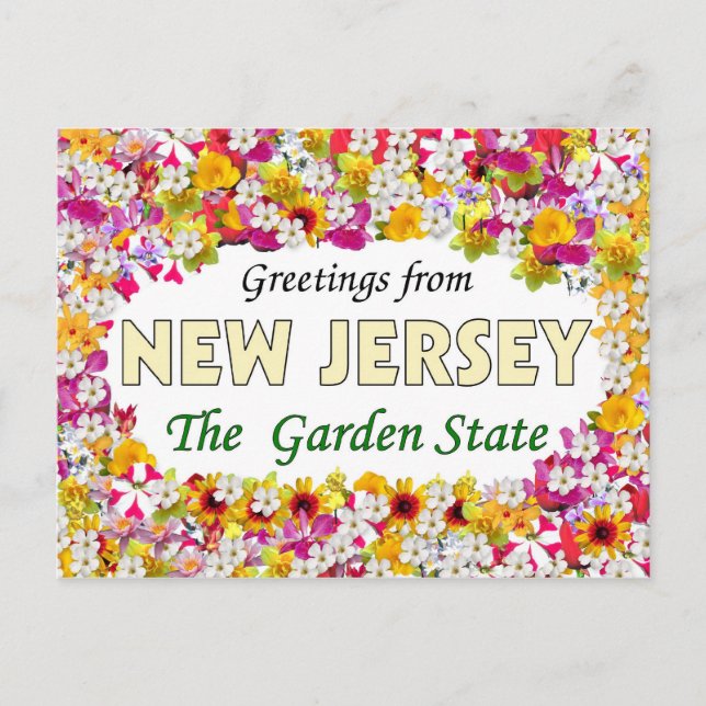 Carte Postale Salutations du New Jersey (Devant)