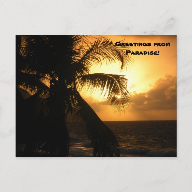 Carte Postale Salutations du Paradis (Devant)