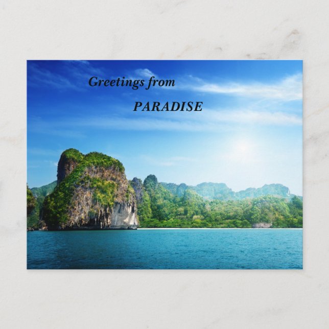 Carte Postale Salutations du Paradis (Devant)