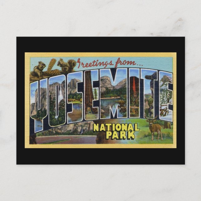 Carte Postale Salutations Du Parc National Yosemite (Devant)
