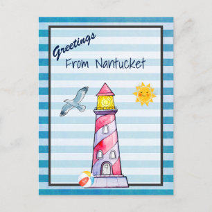 Carte Postale Salutations Du Phare De Nantuckets