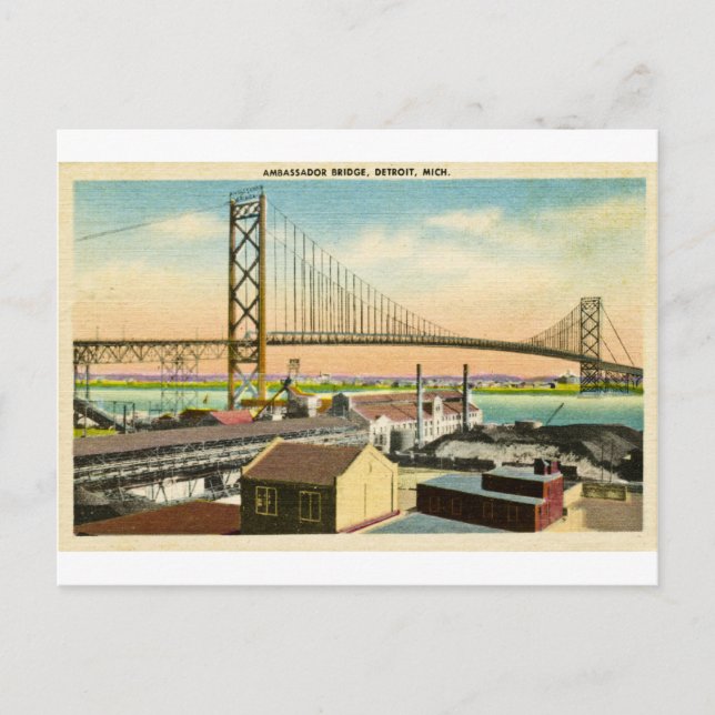 Carte Postale Salutations du pont Ambassador Detroit (Devant)