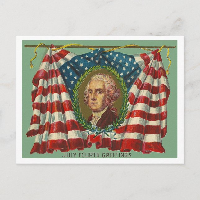 Carte Postale Salutations du quatrième juillet - Washington (Devant)